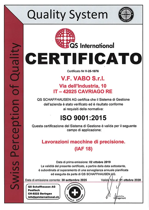V-25-1076 Certificato VF VABO 9001